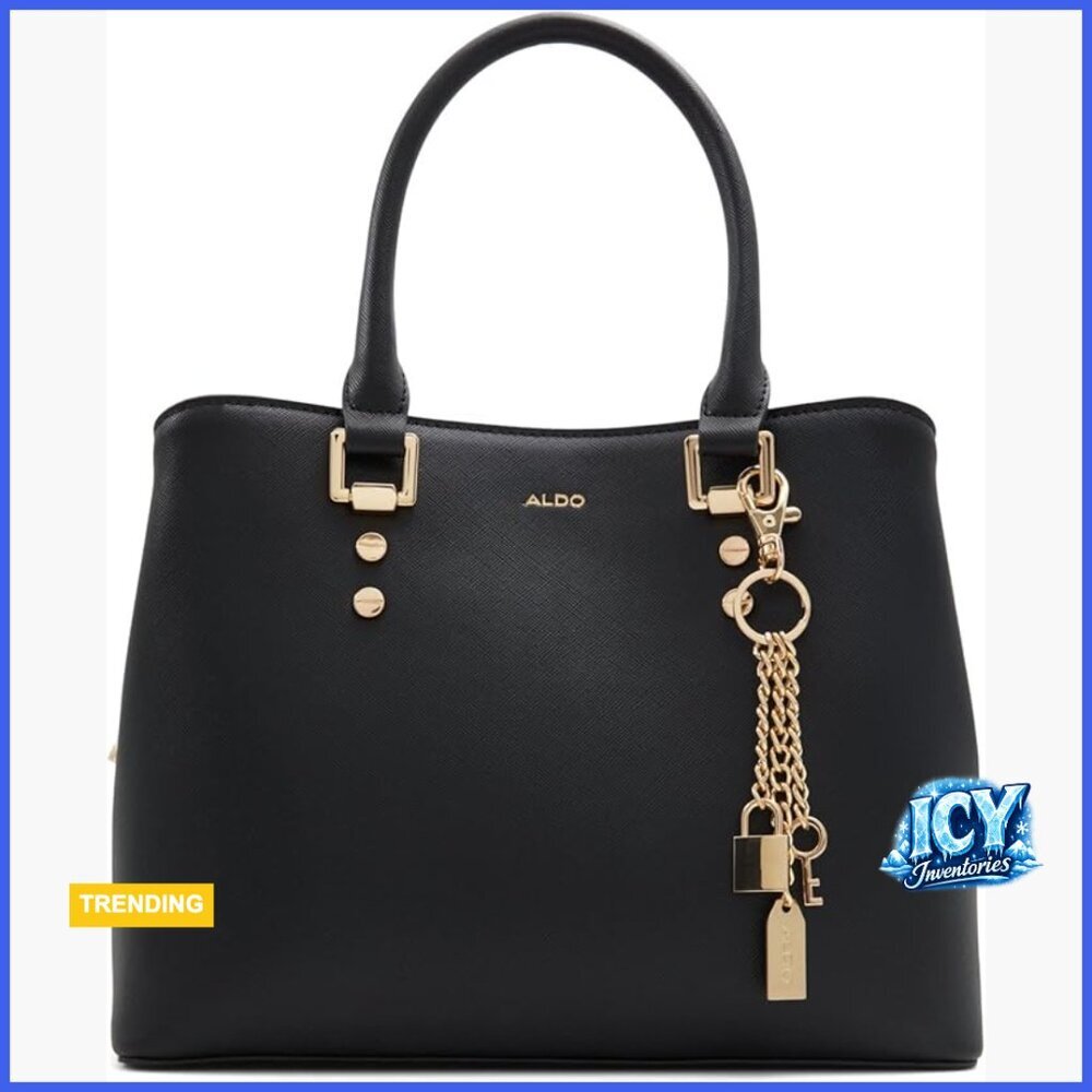 Synthetic Tote Bag with Shoulder Strap, Spacious Medium Handbag